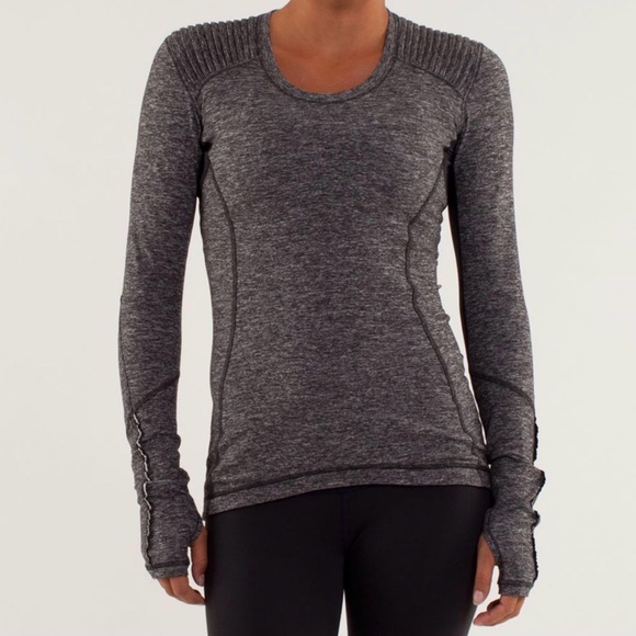 Lululemon Star Runner Long Sleeve- Grey & Black - Picture 1 of 7